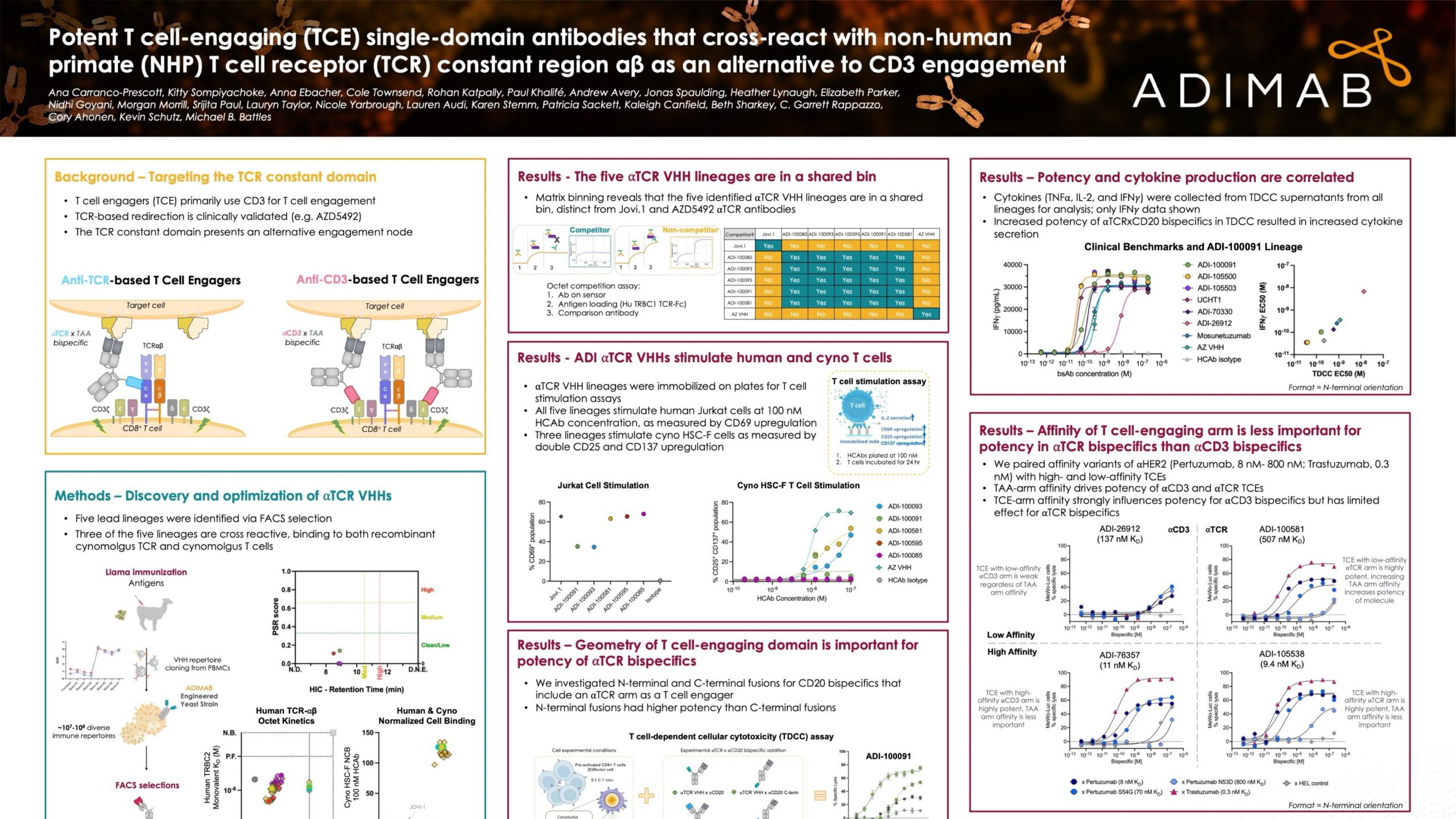 Potent T Cell-Engaging (TCE) Single-Domain Antibodies that Cross-React with Non-Human Primate (NHP) T Cell Receptor (TCR) Constant Region αβ as an Alternative to CD3 Engagement